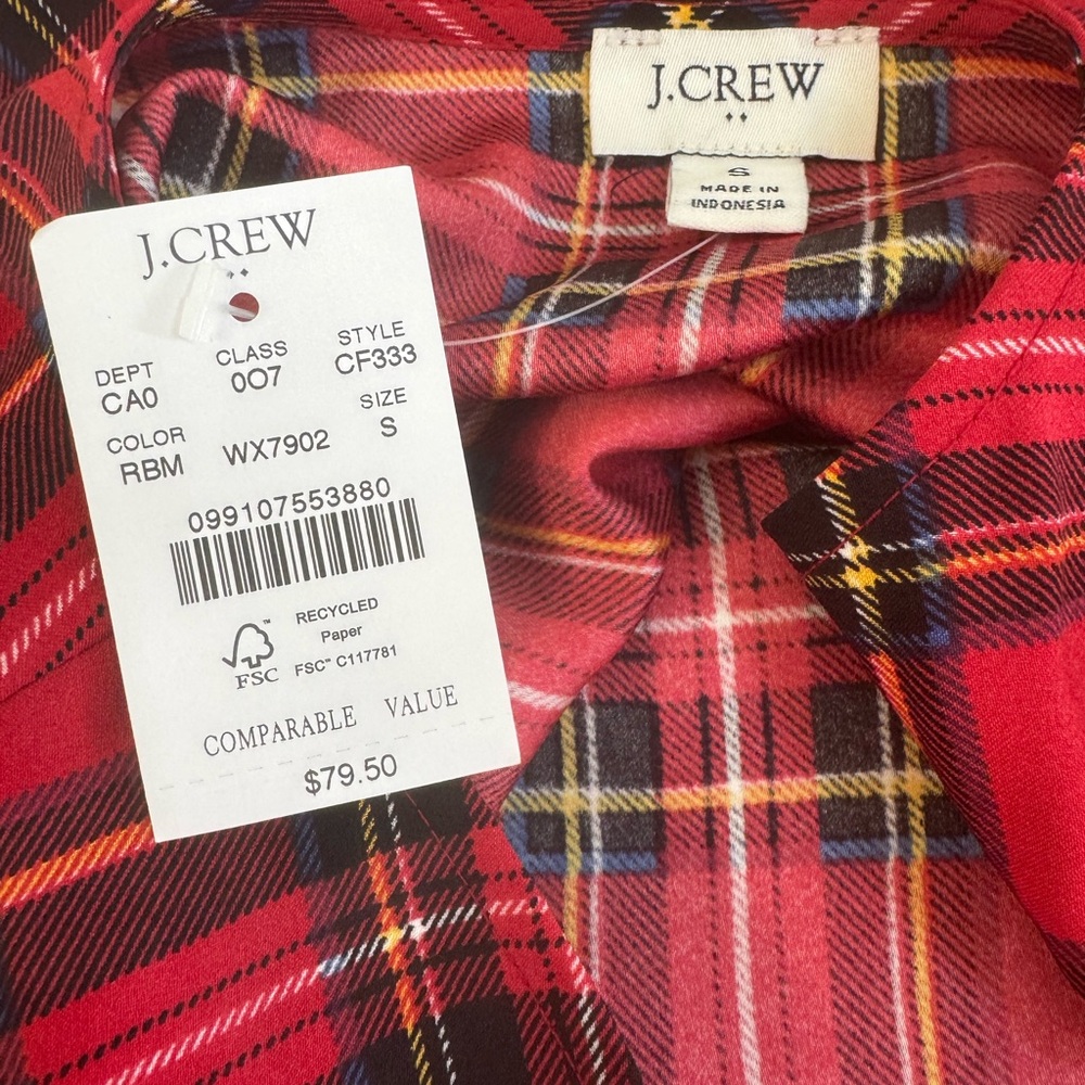J. Crew Vibrant Red Checkered Tank Top - Picture 4 of 5